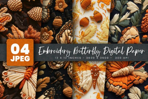 Embroidery Butterfly Digital Paper: A Designer Review