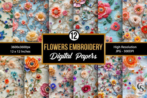 Evaluating Beaded Floral Embroidery Digital Paper for Small Shop Success
