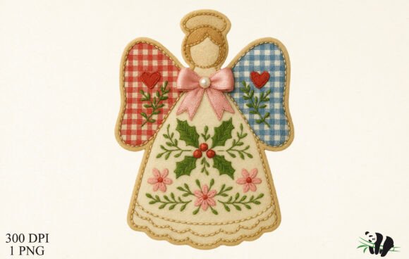 Faux Embroidery Patchwork Angel Ornament Review for Holiday Makers