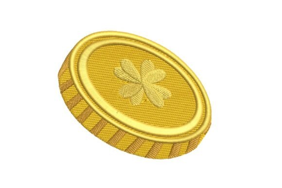 Lucky Four-Leaf Clover Gold Coin Embroidery Review