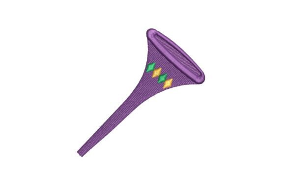 Mardi Gras Party Horn Embroidery Design