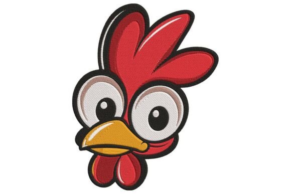 Quirky Rooster Head Embroidery Design: A Playful Boost for Small Business Branding